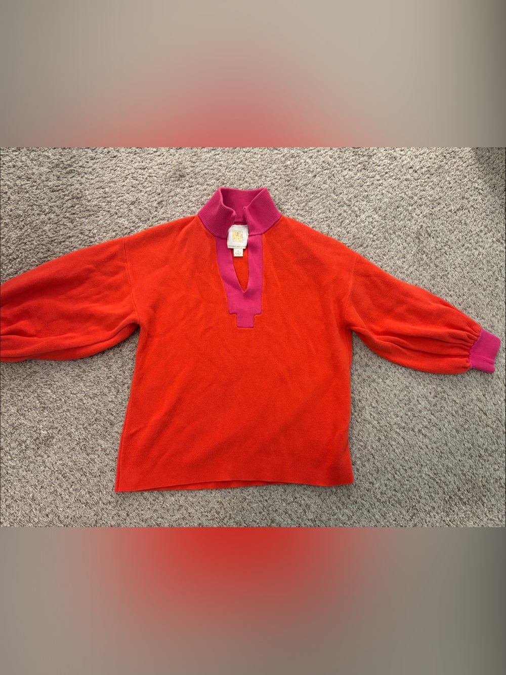 Emily McCarthy Women's Pink and Dark Orange Pullover Sweater